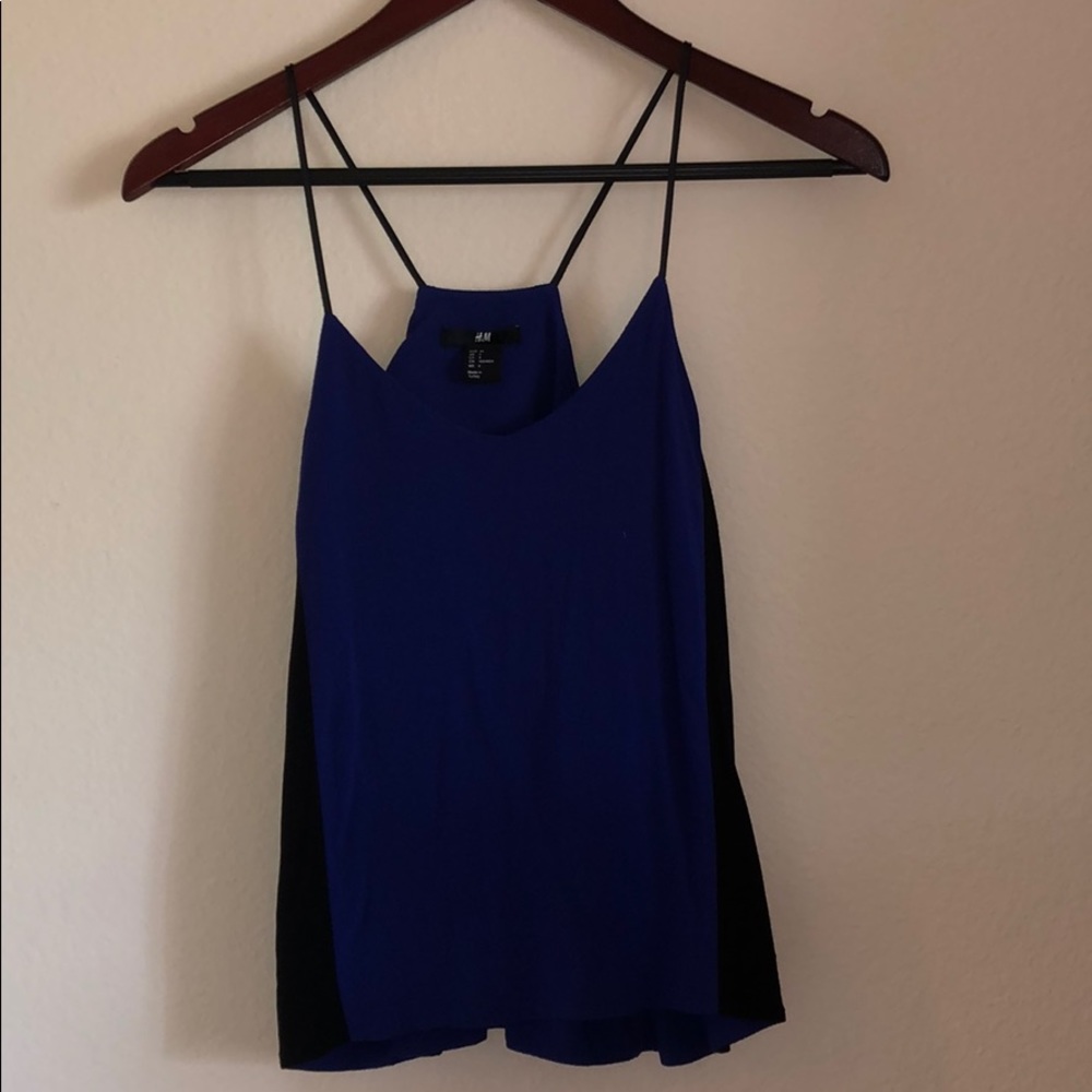 Blue and black tank top Size 4